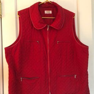 Red Quilted Talbot's Women's Vest (2X)